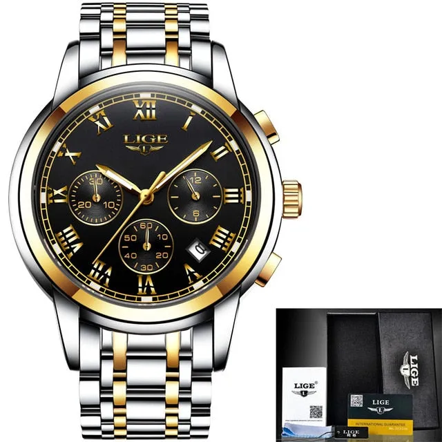 Lige Men's Sport Luxury Chronograph Watch