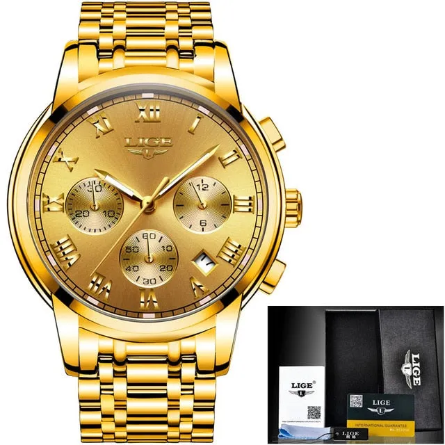 Lige Men's Sport Luxury Chronograph Watch