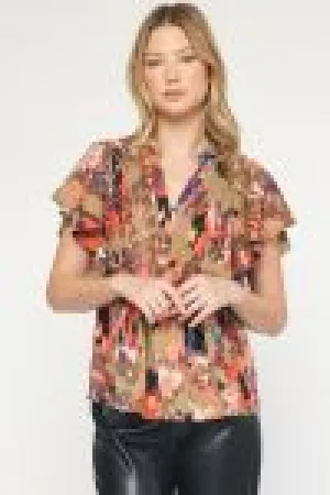 Lindley Floral Top || Mocha