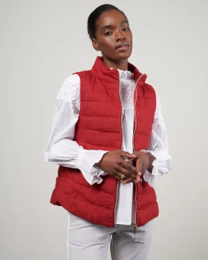 linen down a-line vest - bordeaux