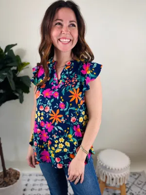 Lizzy Paradise Flutter Sleeve Top