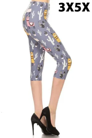 Llama Llama Curvy Plus Size Premium Capri