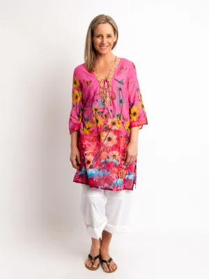 Long Top in Pink Floral