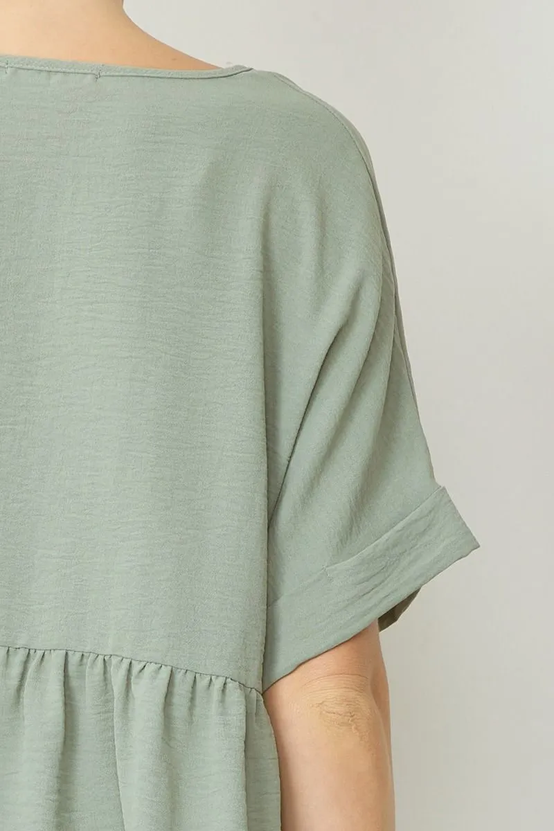 Lory Babydoll Top || Sage