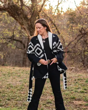 Los Ojos Wool Wrap Coat