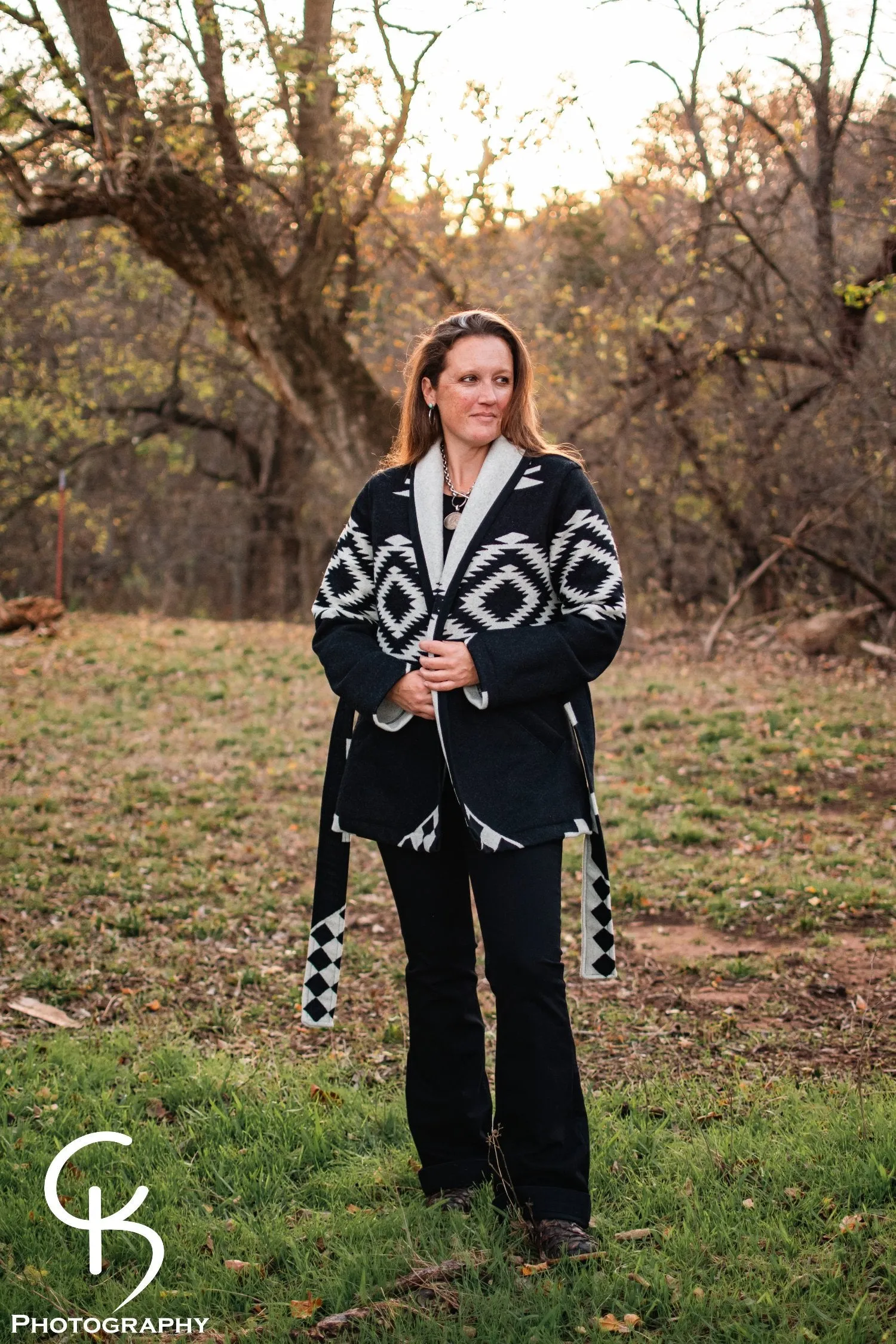 Los Ojos Wool Wrap Coat