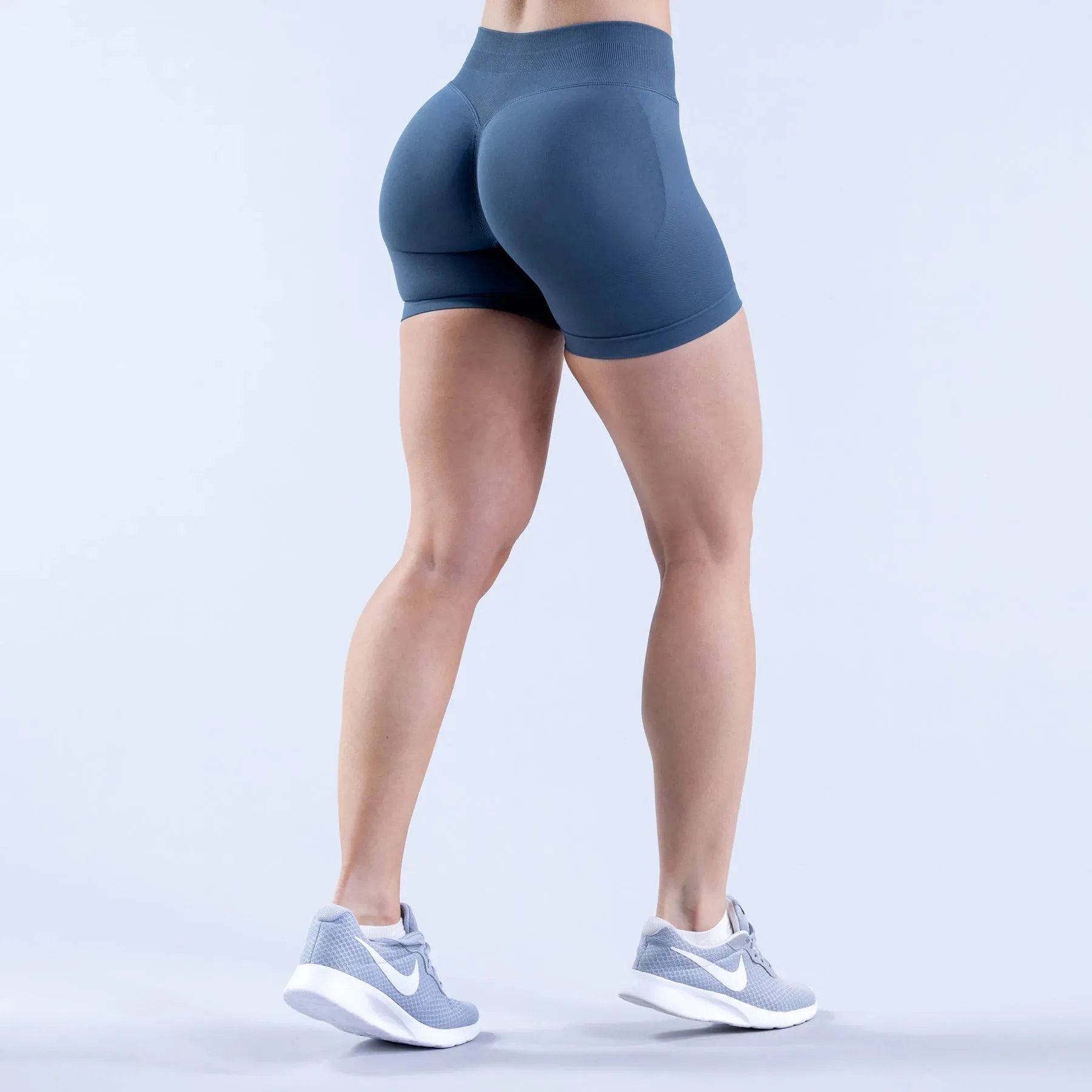 Low Ribbed Seamless Scrunch Bum Workout Shorts
