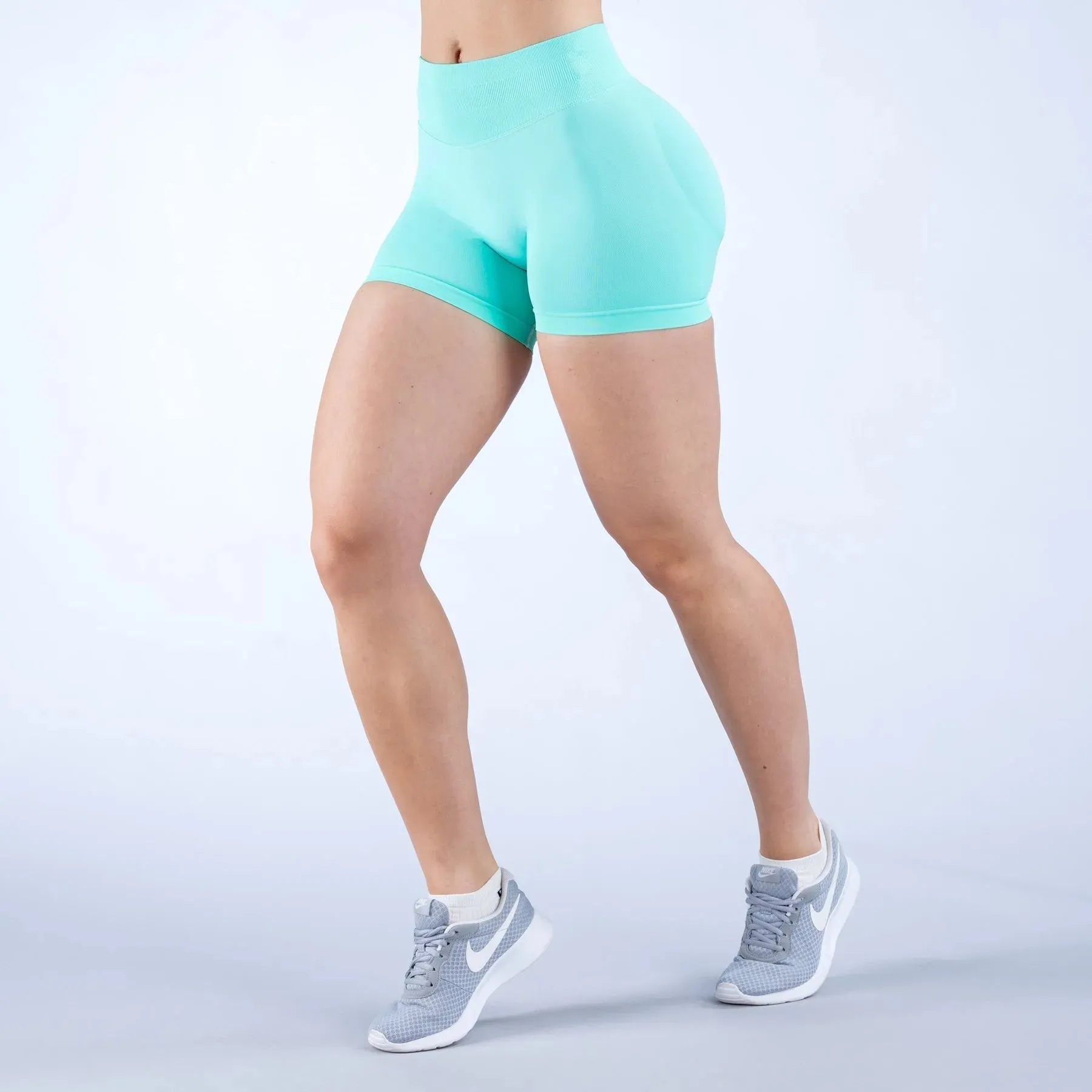 Low Ribbed Seamless Scrunch Bum Workout Shorts