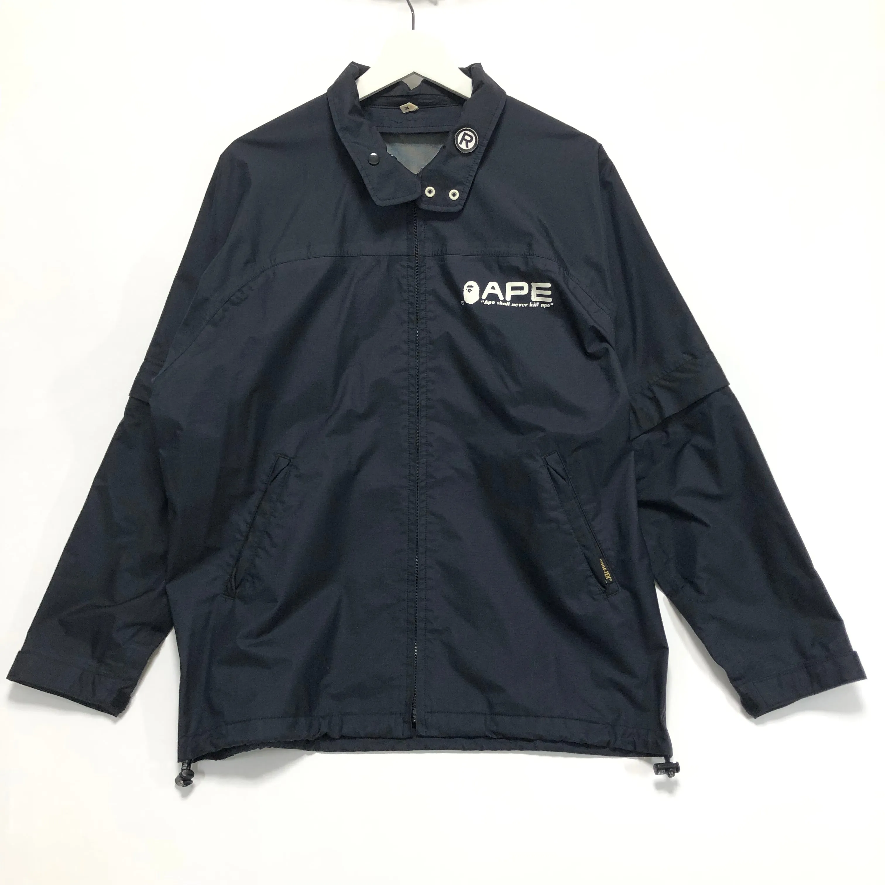 [M] A Bathing Ape Bape Vintage Ripstop Gore Tex Rain Jacket Black