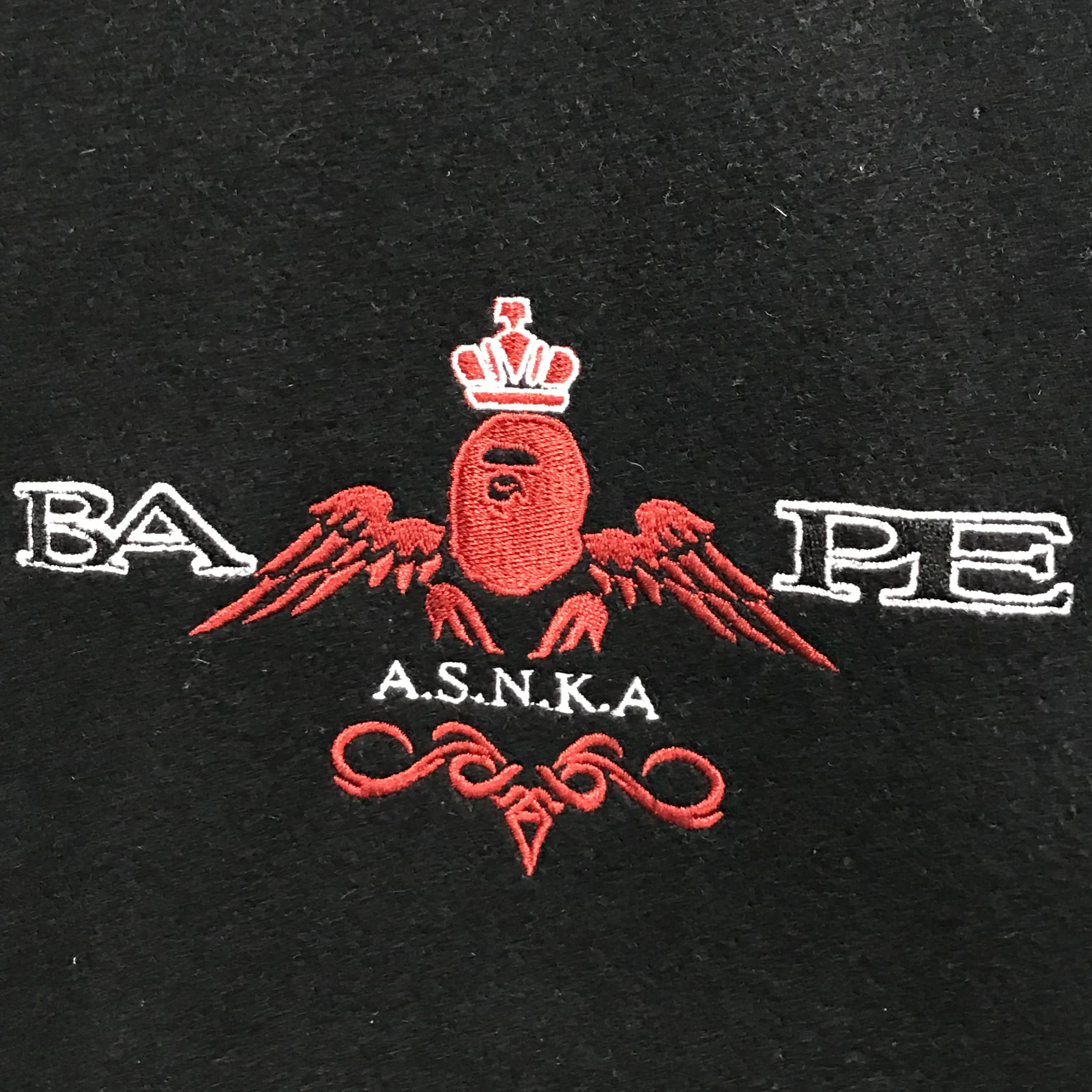 [M] A Bathing Ape Bape x Stash Wool Varsity Stadium Jacket Black