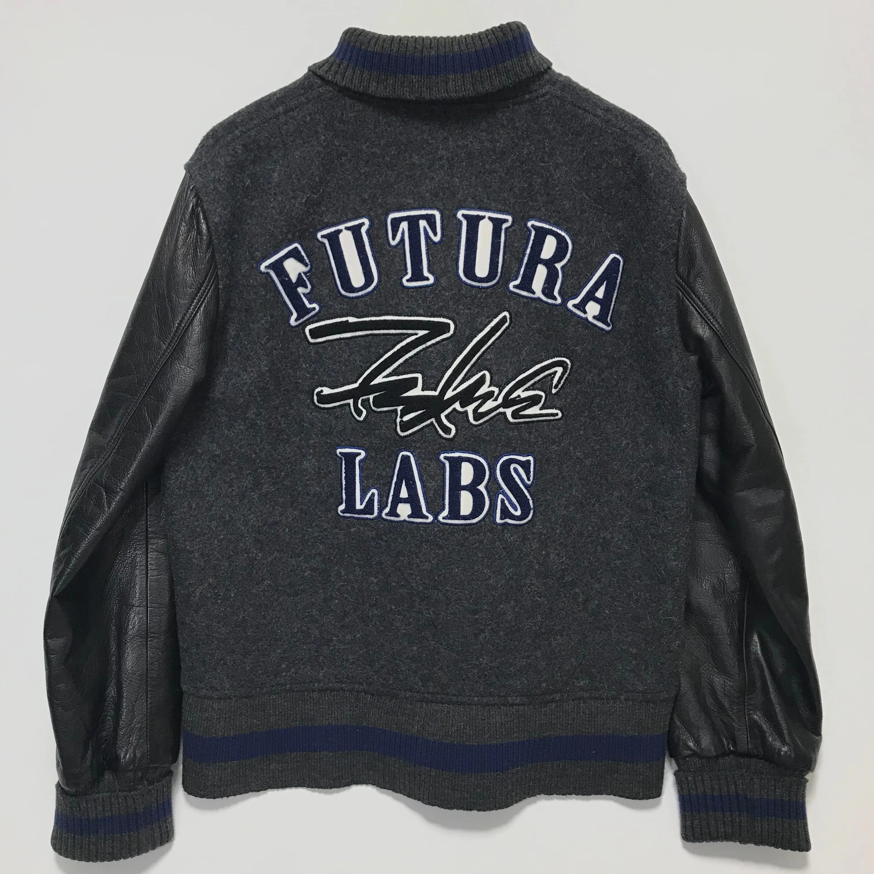 [M] Futura Laboratories Wool/Leather Stadium Jacket