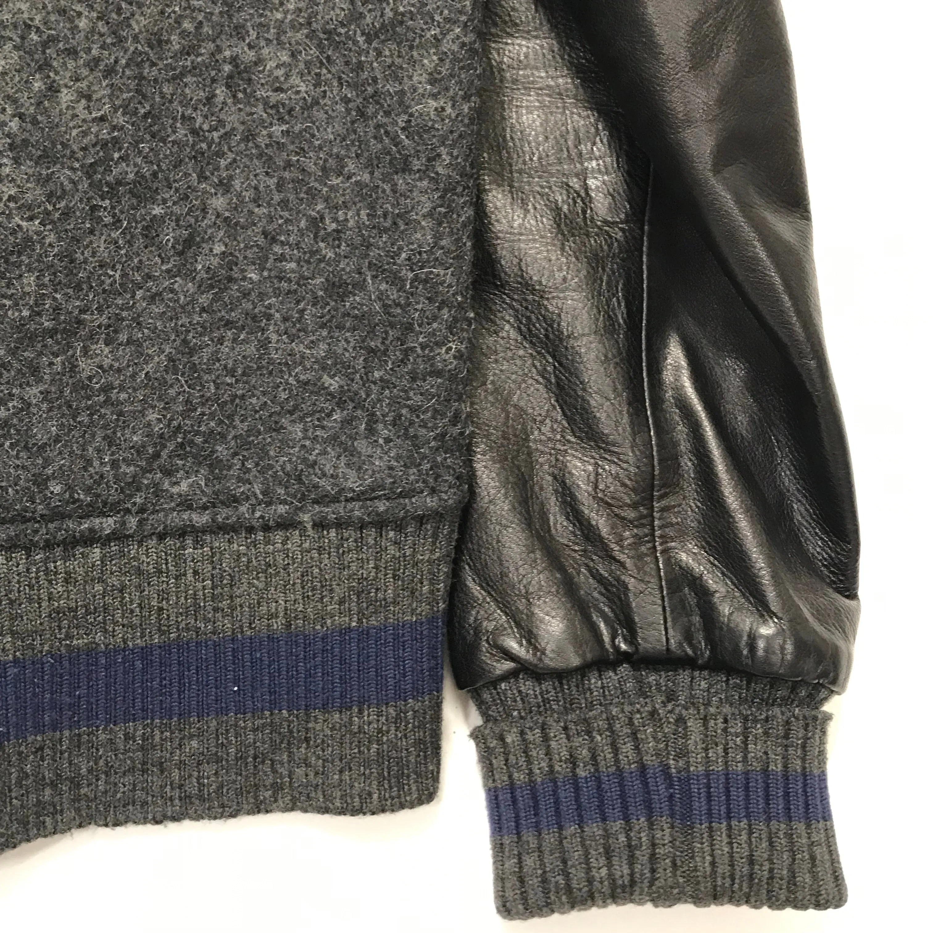 [M] Futura Laboratories Wool/Leather Stadium Jacket