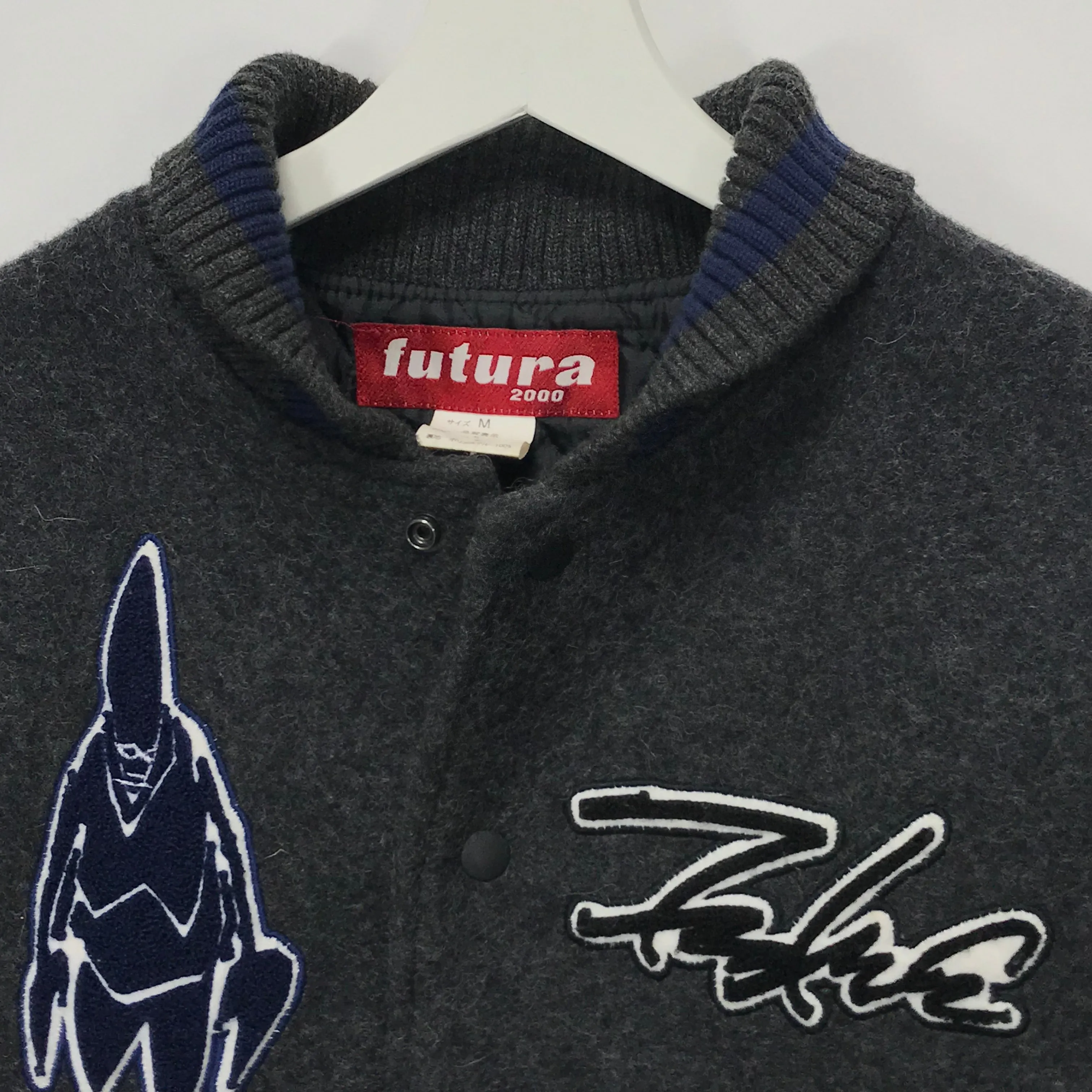 [M] Futura Laboratories Wool/Leather Stadium Jacket