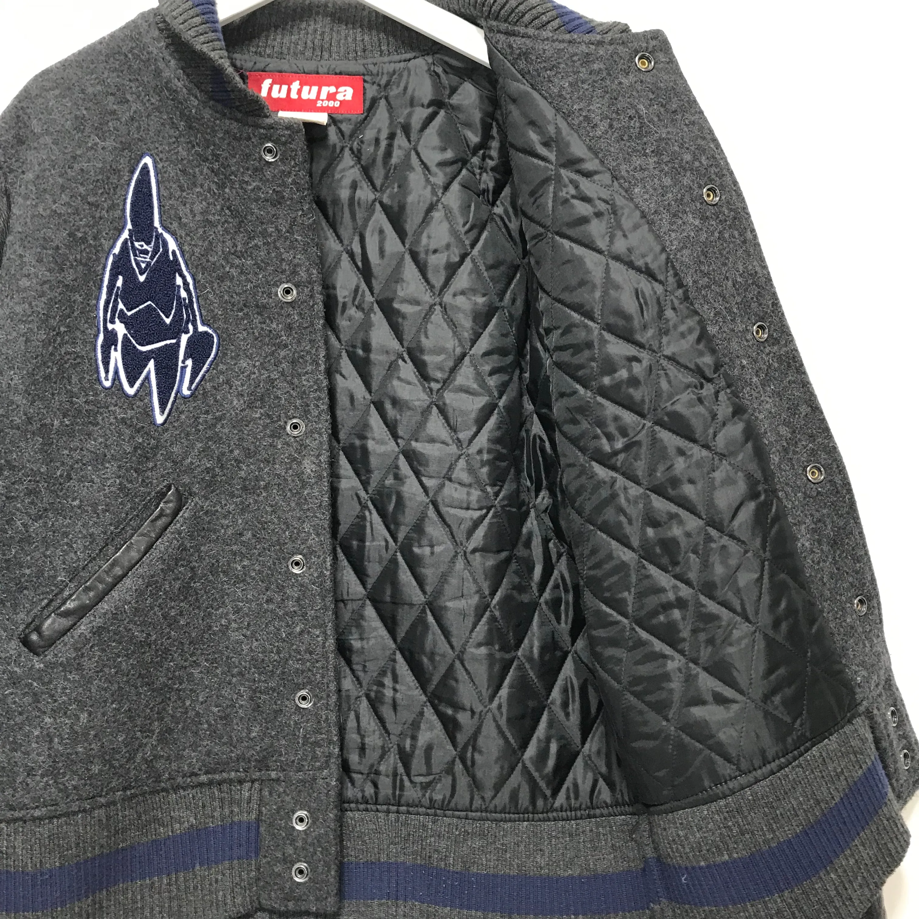 [M] Futura Laboratories Wool/Leather Stadium Jacket