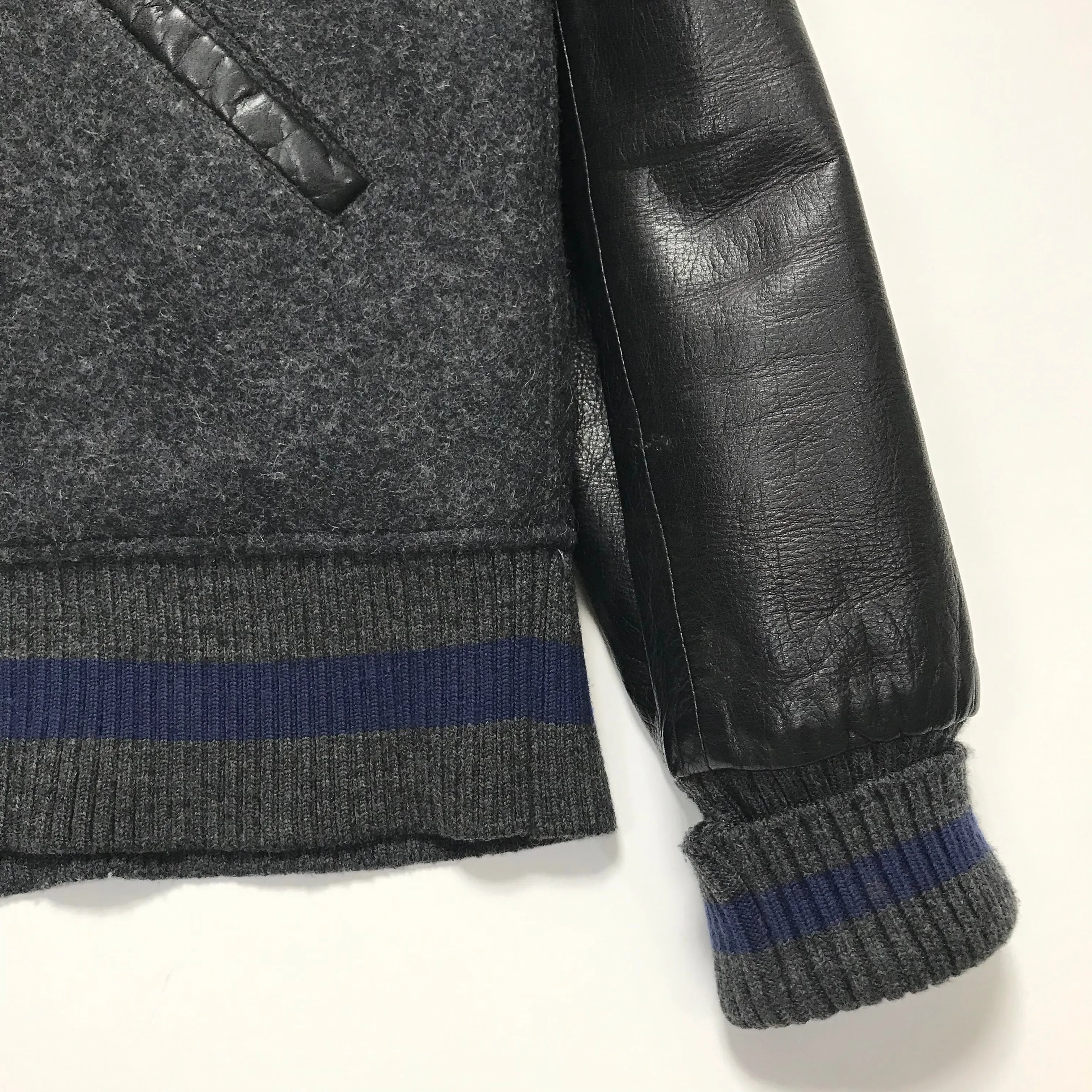 [M] Futura Laboratories Wool/Leather Stadium Jacket