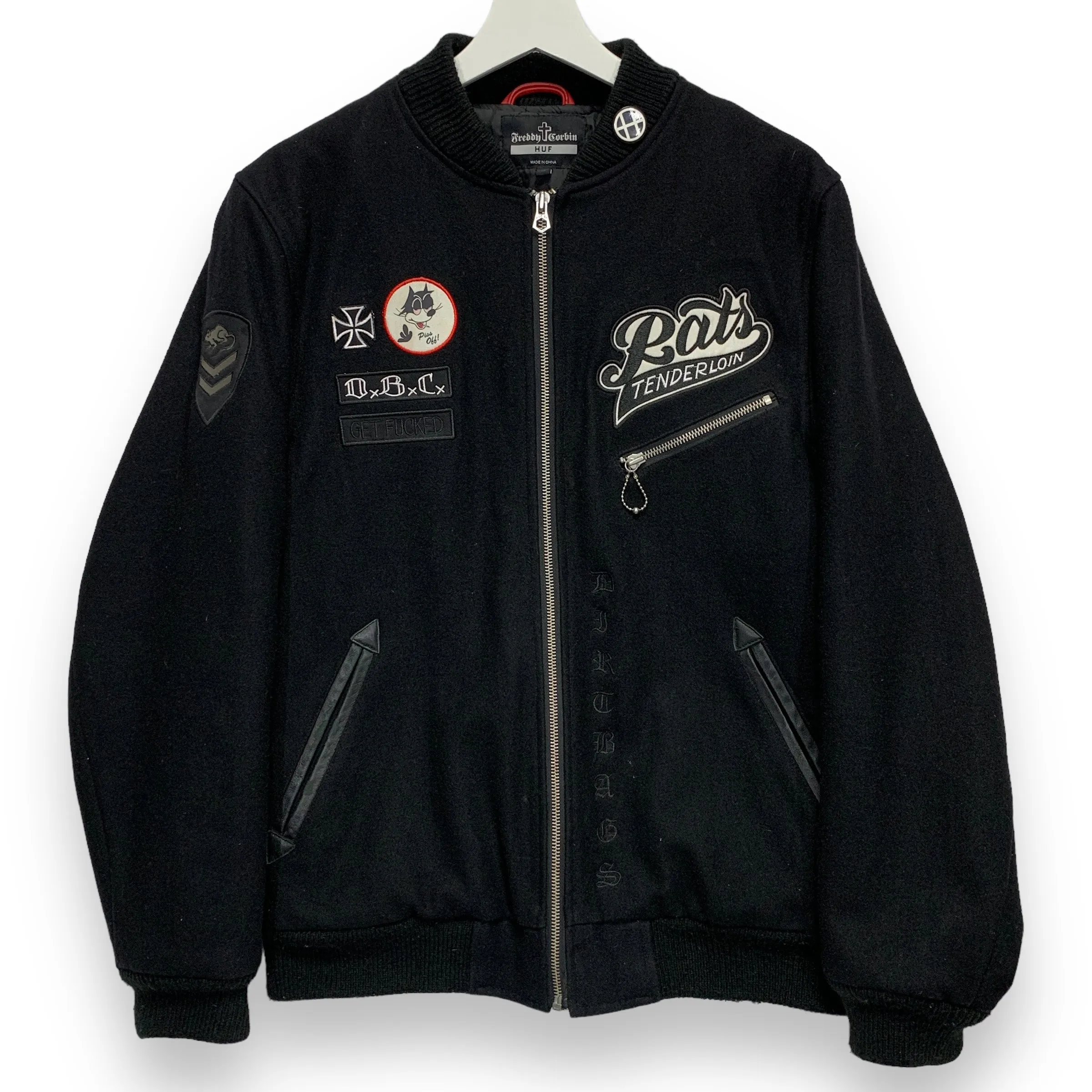 [M] HUF Freddy Corbin Tenderloin Rats DBC Wool Stadium Varsity Jacket