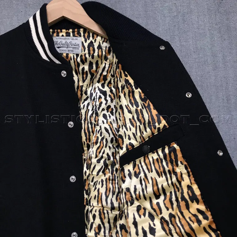[M] Wacko Maria Guilty Parties Wool Stadium Jacket Black