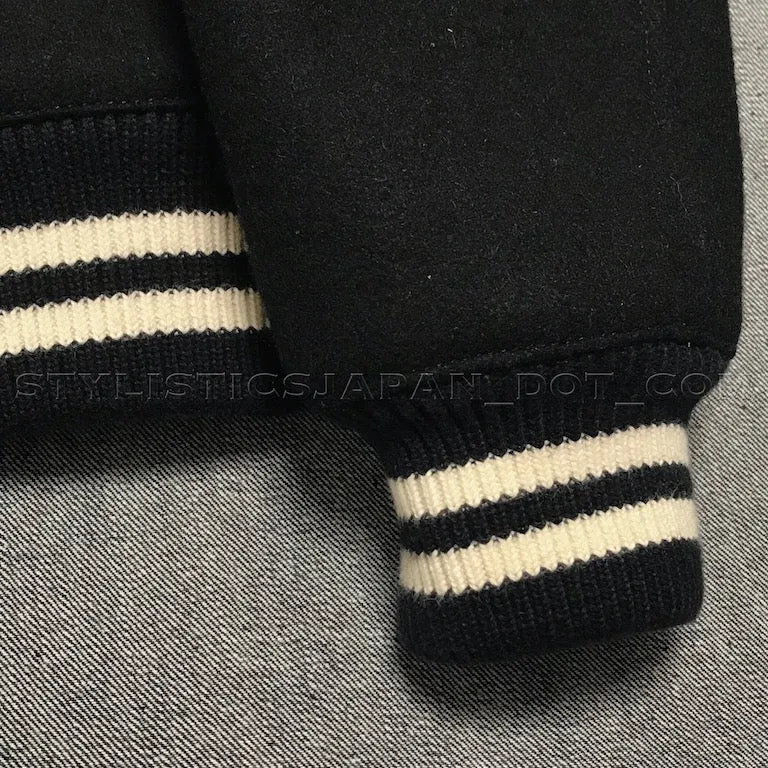 [M] Wacko Maria Guilty Parties Wool Stadium Jacket Black