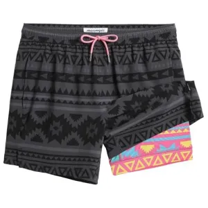 maamgic Mens 5 Inch Stretch Swimming Shorts Compression Liner Swim Trunks Quick Dry Bathing Suits Board Shorts Beach Shorts Swim Suits Geometrical Black Medium
