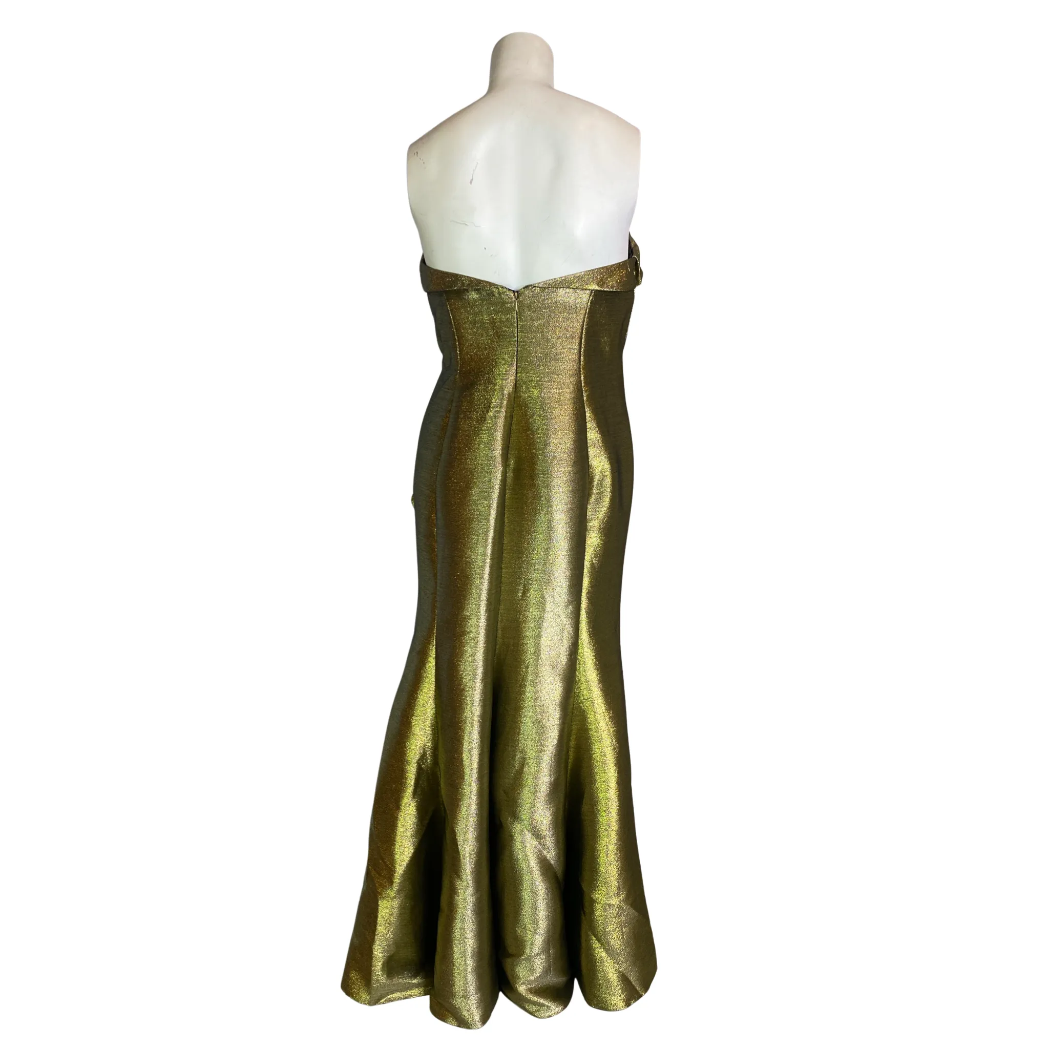 MAC DUGGAL 67662D Gold Bustier Gown Size 18