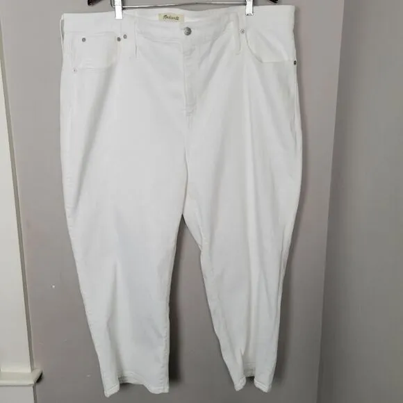 Madewell Crop Petite Slim Wide-Leg Jeans White 37 petite