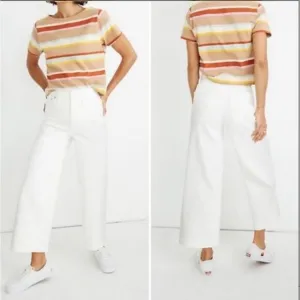 Madewell Crop Petite Slim Wide-Leg Jeans White 37 petite