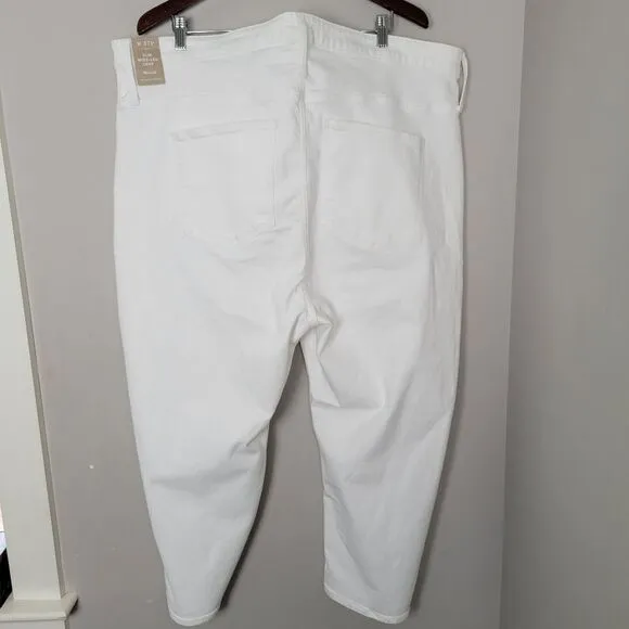 Madewell Crop Petite Slim Wide-Leg Jeans White 37 petite