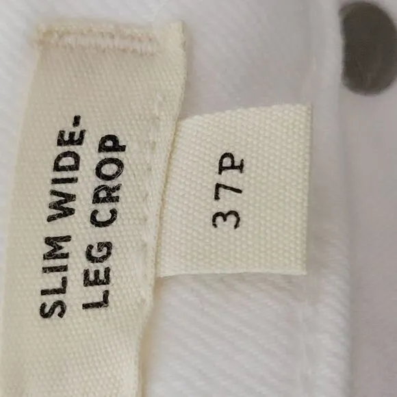 Madewell Crop Petite Slim Wide-Leg Jeans White 37 petite