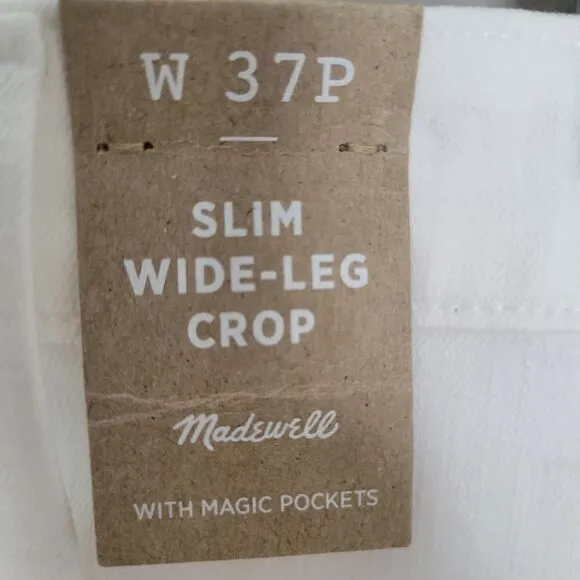 Madewell Crop Petite Slim Wide-Leg Jeans White 37 petite