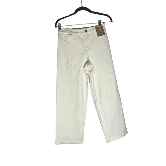 Madewell Emmett Wide Leg Crop White Jeans Size 25 Petite