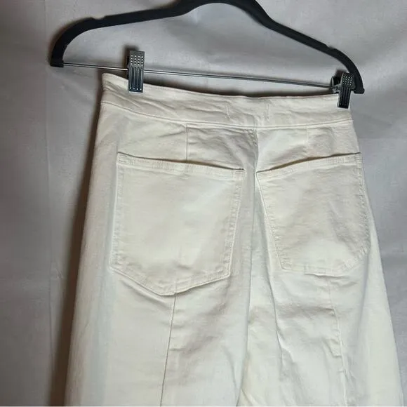 Madewell Emmett Wide Leg Crop White Jeans Size 25 Petite