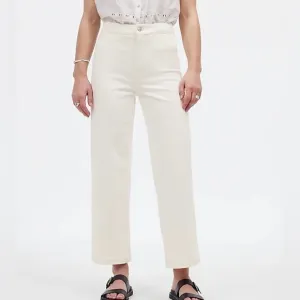Madewell Emmett Wide Leg Crop White Jeans Size 25 Petite