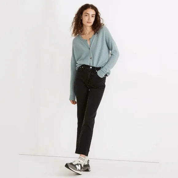 MADEWELL Flared Jeans Petite Slim Demi-Boot Lunar Black flare Denim High Rise