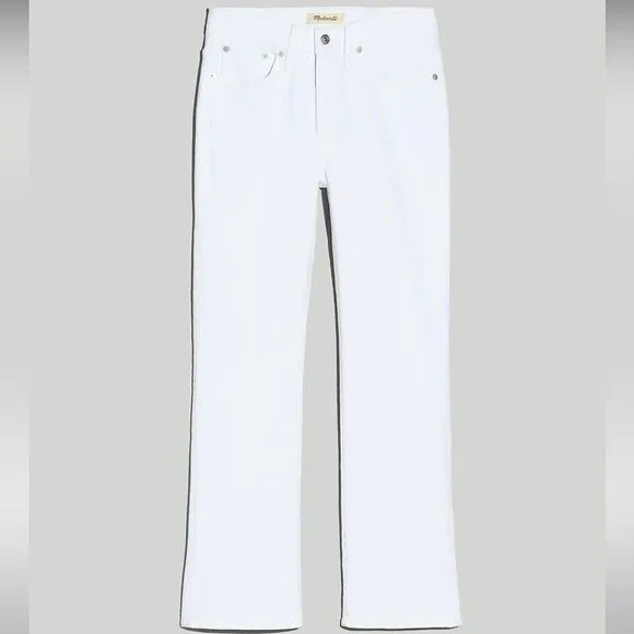 Madewell NWT Petite Kick Out Crop Jeans 29P Mid Rise in Pure White