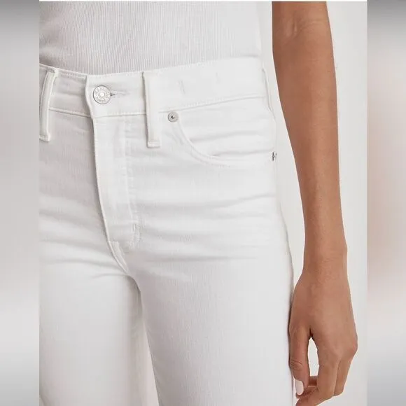 Madewell NWT Petite Kick Out Crop Jeans 29P Mid Rise in Pure White