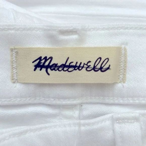 Madewell NWT Petite Kick Out Crop Jeans 29P Mid Rise in Pure White