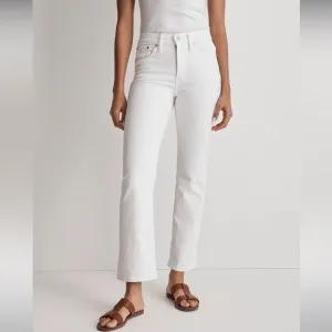 Madewell NWT Petite Kick Out Crop Jeans 29P Mid Rise in Pure White