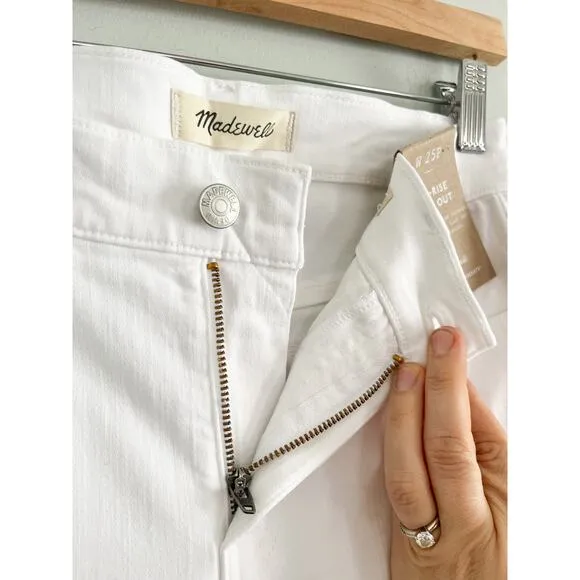 Madewell | NWT | Petite Kick Out Crop Jeans in Pure White | Sz 25P