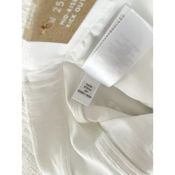 Madewell | NWT | Petite Kick Out Crop Jeans in Pure White | Sz 25P
