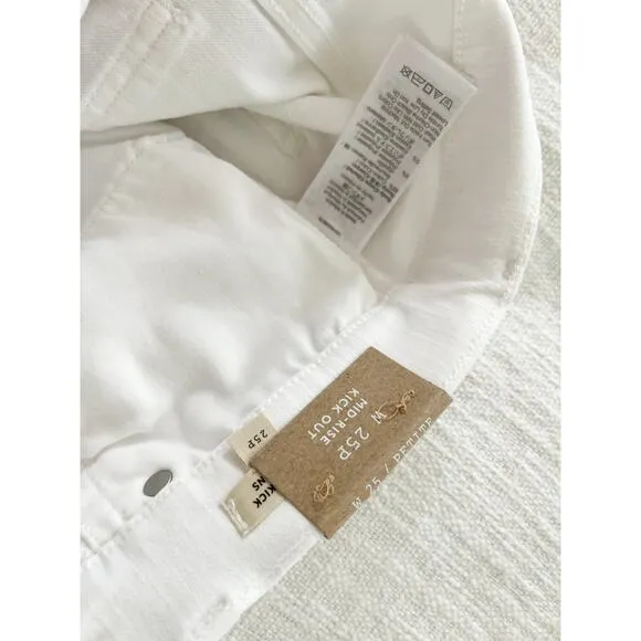 Madewell | NWT | Petite Kick Out Crop Jeans in Pure White | Sz 25P