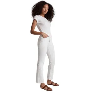 MADEWELL Petite Kick Out Crop Jeans in Pure White