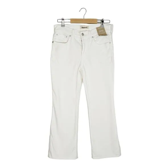 MADEWELL Petite Kick Out Crop Jeans in Pure White