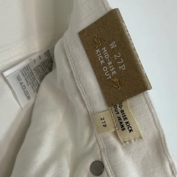 MADEWELL Petite Kick Out Crop Jeans in Pure White
