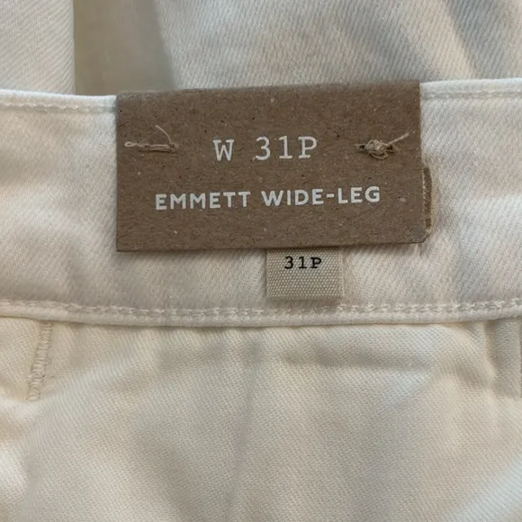 Madewell The Emmett Wide-Leg Crop Jean Welt Pocket high rise Sz 31 Petite NWT