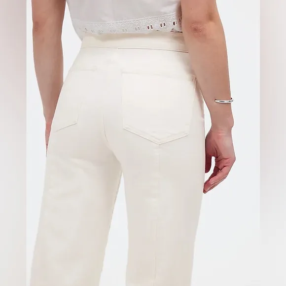 Madewell The Emmett Wide-Leg Crop Jean Welt Pocket high rise Sz 31 Petite NWT