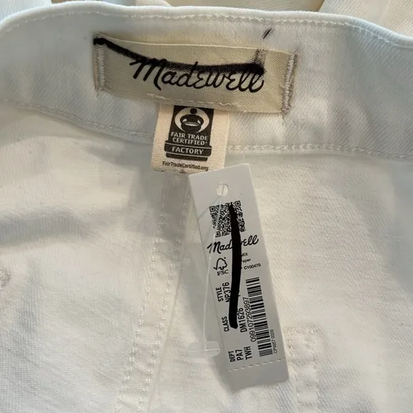 Madewell The Emmett Wide-Leg Crop Jean Welt Pocket high rise Sz 31 Petite NWT