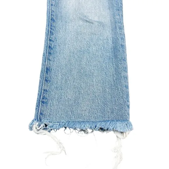 MADEWELL The Petite Perfect Vintage Crop Jeans Ripped Knee Raw Hems Size 28P