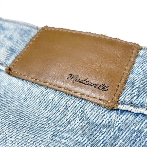 MADEWELL The Petite Perfect Vintage Crop Jeans Ripped Knee Raw Hems Size 28P