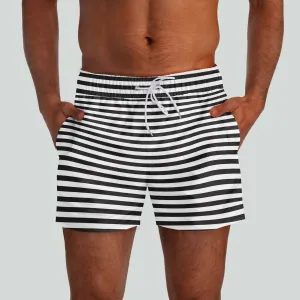 Malibu Black & White Swim Shorts