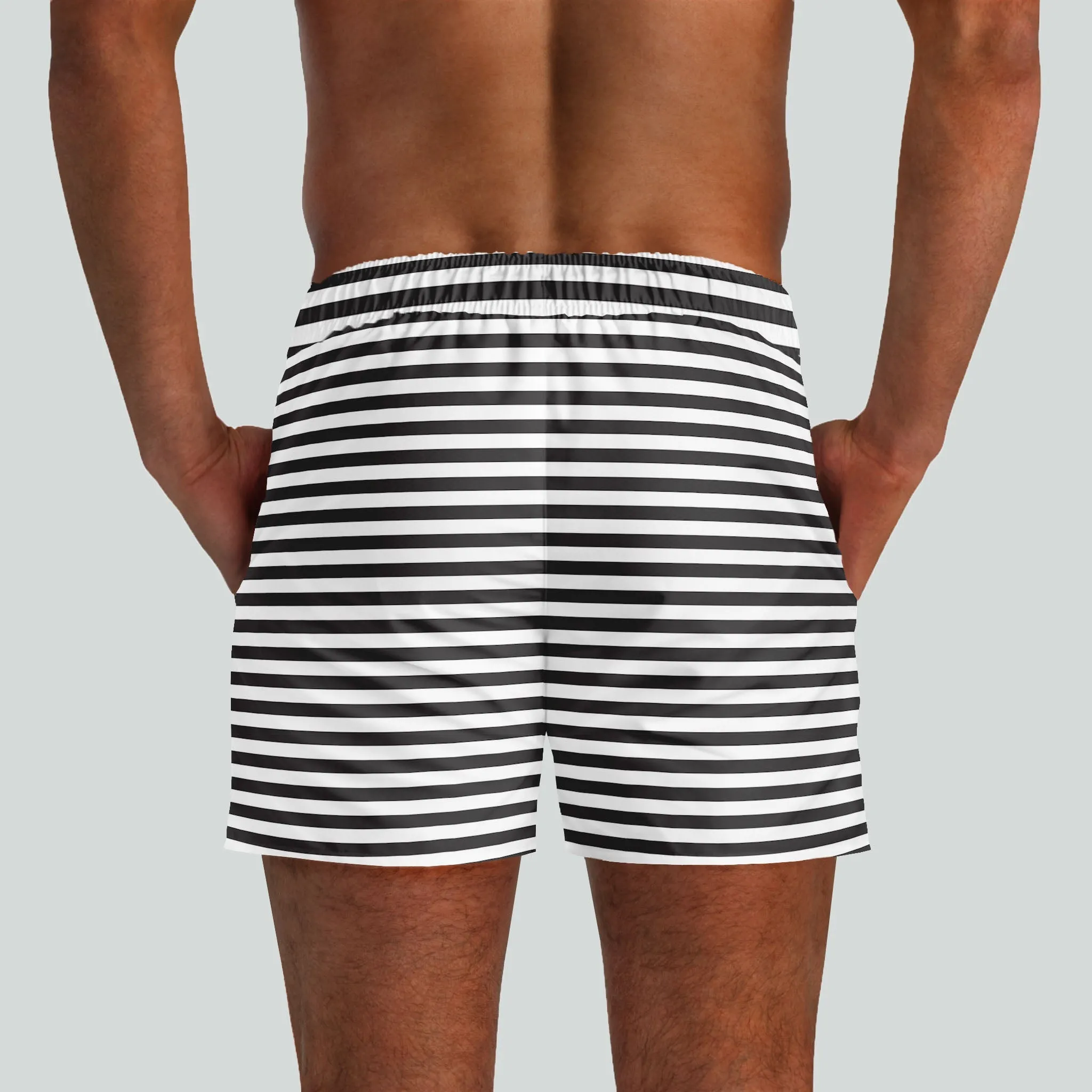 Malibu Black & White Swim Shorts